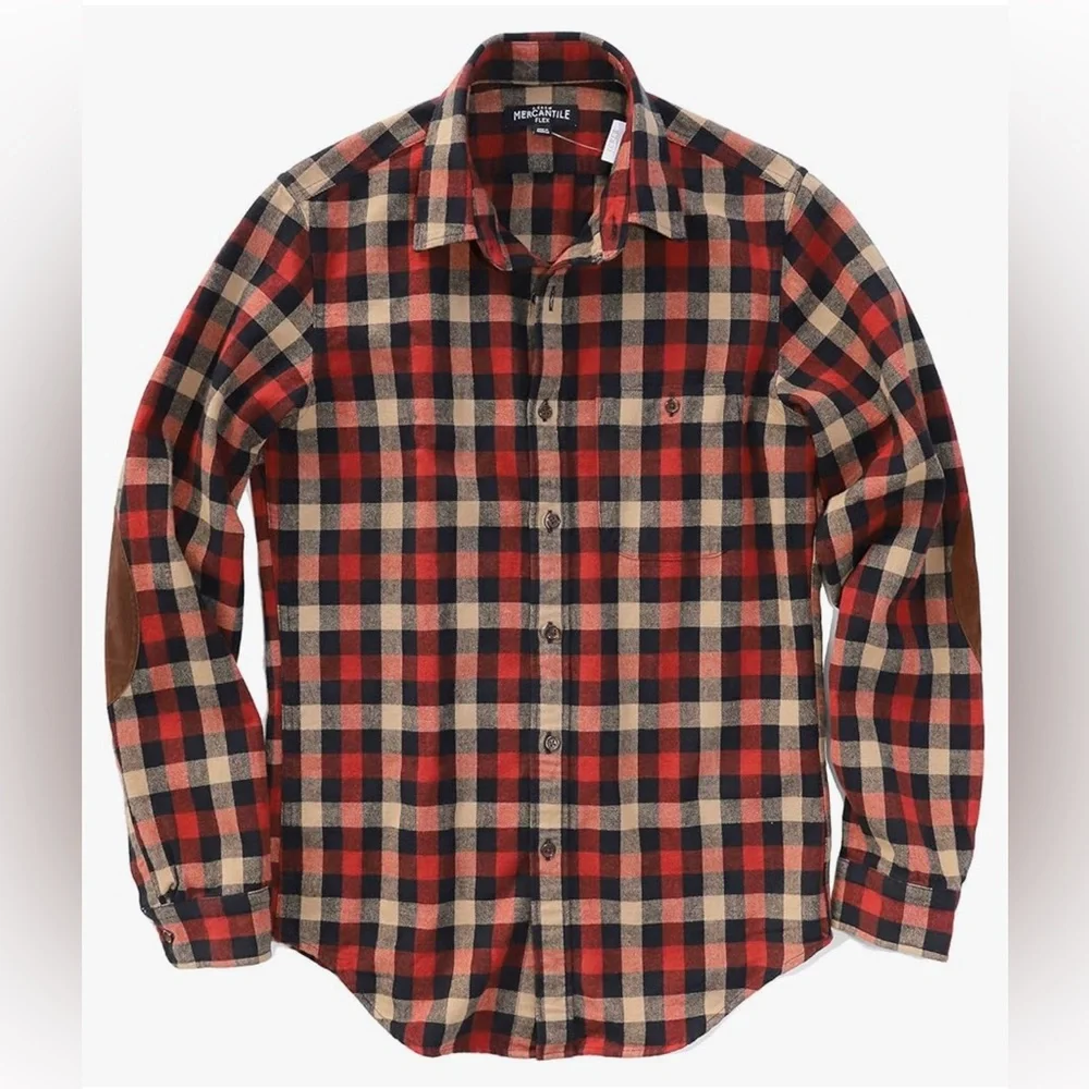 J. Crew black and red fleece with patch elbows SZ L